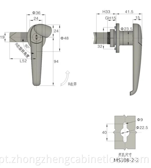 High Quality Zinc Alloy Swing Door Lever Handle